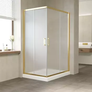 Душевой уголок Vegas Glass ZA-F 110*80 09 10 профиль золото, стекло сатин