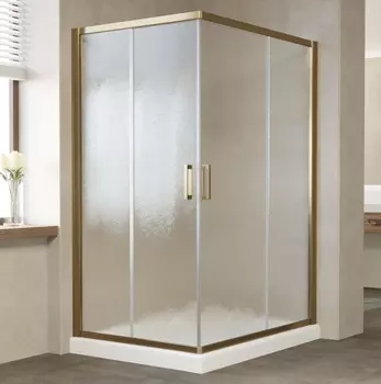 Душевой уголок Vegas Glass ZA-F 120*100 05 02 профиль бронза, стекло шиншилла