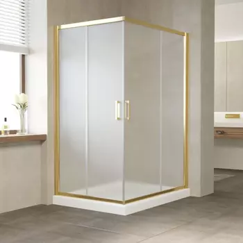 Душевой уголок Vegas Glass ZA-F 120*110 09 10 профиль золото, стекло сатин