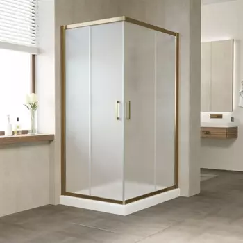 Душевой уголок Vegas Glass ZA-F 120*80 05 10 профиль бронза, стекло сатин