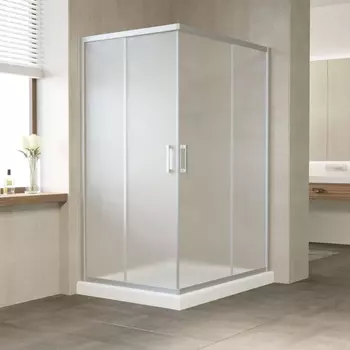 Душевой уголок Vegas Glass ZA-F 120*110 07 10 профиль матовый хром, стекло сатин