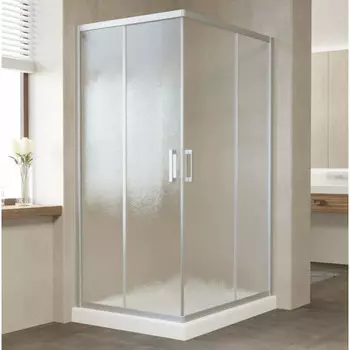 Душевой уголок Vegas Glass ZA-F 90*80 07 02 профиль матовый хром, стекло шиншилла
