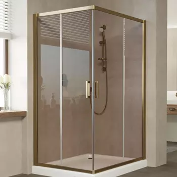 Душевой уголок Vegas Glass ZA-F 90*80 05 05 профиль бронза, стекло бронза