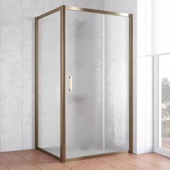 Душевой уголок Vegas Glass ZP+ZPV 100*100 05 02 профиль бронза, стекло шиншилла