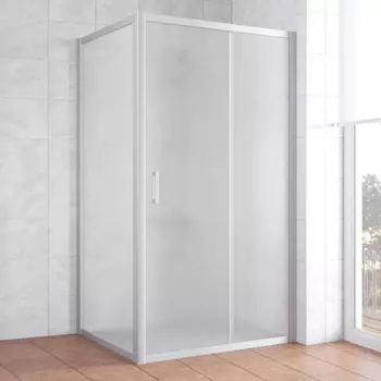 Душевой уголок Vegas Glass ZP+ZPV 100*100 07 10 профиль матовый хром, стекло сатин