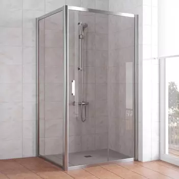 Душевой уголок Vegas Glass ZP+ZPV 100*100 08 05 профиль глянцевый хром, стекло бронза