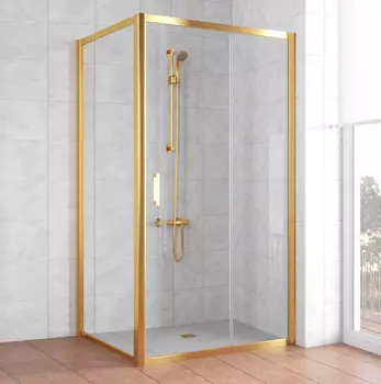 Душевой уголок Vegas Glass ZP+ZPV 100*100 09 01 профиль золото, стекло прозрачное