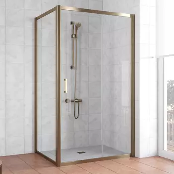 Душевой уголок Vegas Glass ZP+ZPV 100*70 05 01 профиль бронза, стекло прозрачное
