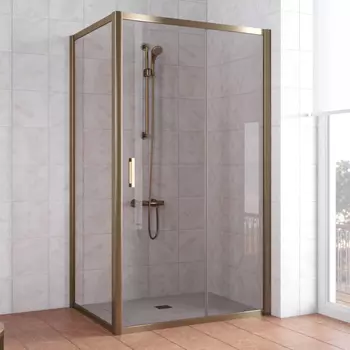 Душевой уголок Vegas Glass ZP+ZPV 100*80 05 05 профиль бронза, стекло бронза
