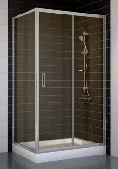 Душевой уголок Vegas Glass ZP+ZPV 100*70 07 05 профиль матовый хром, стекло бронза