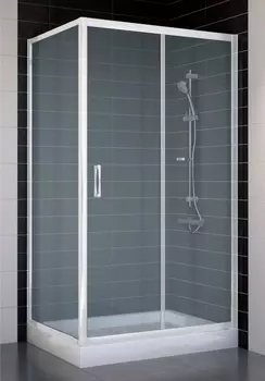 Душевой уголок Vegas Glass ZP+ZPV 100*70 01 10 профиль белый, стекло сатин
