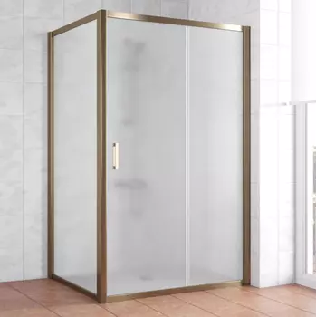 Душевой уголок Vegas Glass ZP+ZPV 110*100 05 10 профиль бронза, стекло сатин