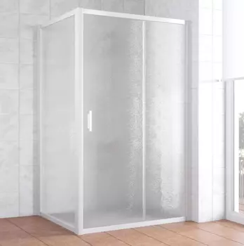 Душевой уголок Vegas Glass ZP+ZPV 110*100 01 02 профиль белый, стекло шиншилла