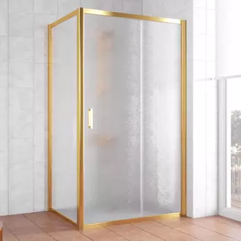Душевой уголок Vegas Glass ZP+ZPV 110*80 09 02 профиль золото, стекло шиншилла