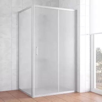 Душевой уголок Vegas Glass ZP+ZPV 110*90 07 10 профиль матовый хром, стекло сатин