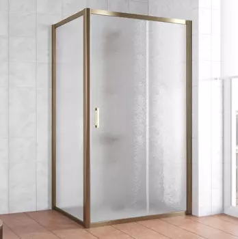 Душевой уголок Vegas Glass ZP+ZPV 110*90 05 02 профиль бронза, стекло шиншилла