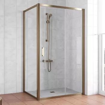 Душевой уголок Vegas Glass ZP+ZPV 110*90 05 01 профиль бронза, стекло прозрачное