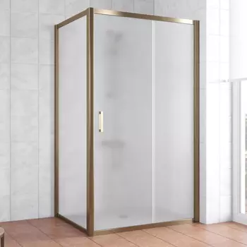 Душевой уголок Vegas Glass ZP+ZPV 110*90 05 10 профиль бронза, стекло сатин