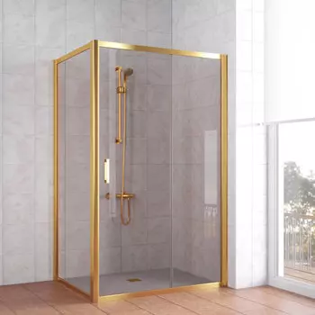 Душевой уголок Vegas Glass ZP+ZPV 120*70 09 05 профиль золото, стекло бронза
