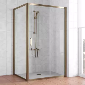 Душевой уголок Vegas Glass ZP+ZPV 120*100 05 01 профиль бронза, стекло прозрачное
