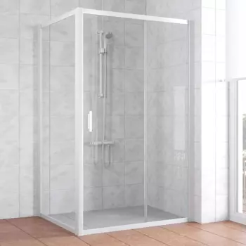Душевой уголок Vegas Glass ZP+ZPV 120*100 01 01 профиль белый, стекло прозрачное