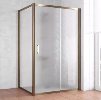 Душевой уголок Vegas Glass ZP+ZPV 120*90 05 02 профиль бронза, стекло шиншилла