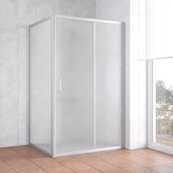 Душевой уголок Vegas Glass ZP+ZPV 120*90 07 10 профиль матовый хром, стекло сатин