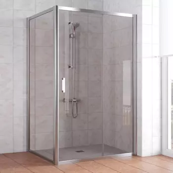 Душевой уголок Vegas Glass ZP+ZPV 120*100 08 05 профиль глянцевый хром, стекло бронза