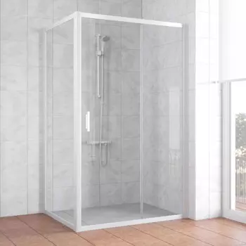 Душевой уголок Vegas Glass ZP+ZPV 120*70 01 01 профиль белый, стекло прозрачное