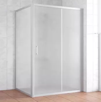 Душевой уголок Vegas Glass ZP+ZPV 130*100 07 10 профиль матовый хром, стекло сатин