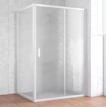 Душевой уголок Vegas Glass ZP+ZPV 130*100 01 02 профиль белый, стекло шиншилла