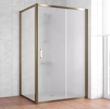 Душевой уголок Vegas Glass ZP+ZPV 130*90 05 10 профиль бронза, стекло сатин