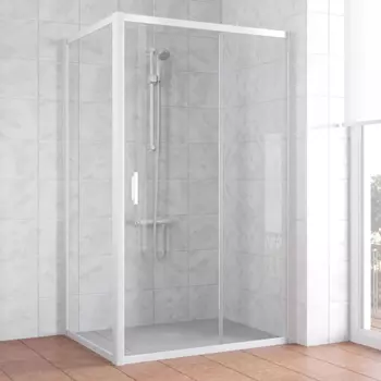 Душевой уголок Vegas Glass ZP+ZPV 130*70 01 01 профиль белый, стекло прозрачное