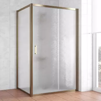 Душевой уголок Vegas Glass ZP+ZPV 130*70 05 02 профиль бронза, стекло шиншилла
