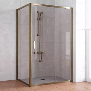 Душевой уголок Vegas Glass ZP+ZPV 130*90 05 05 профиль бронза, стекло бронза