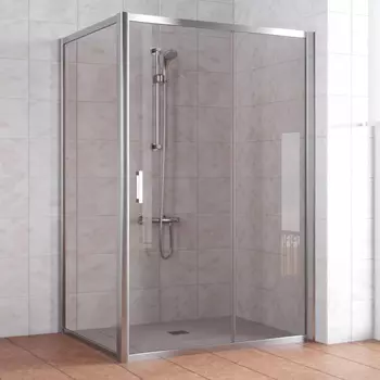 Душевой уголок Vegas Glass ZP+ZPV 130*100 08 05 профиль глянцевый хром, стекло бронза