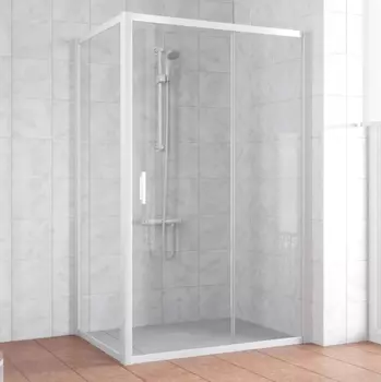 Душевой уголок Vegas Glass ZP+ZPV 140*70 01 01 профиль белый, стекло прозрачное