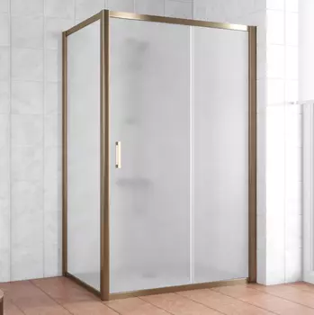 Душевой уголок Vegas Glass ZP+ZPV 140*70 05 10 профиль бронза, стекло сатин