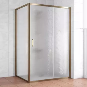 Душевой уголок Vegas Glass ZP+ZPV 140*90 05 02 профиль бронза, стекло шиншилла