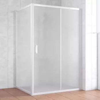 Душевой уголок Vegas Glass ZP+ZPV 140*100 01 10 профиль белый, стекло сатин