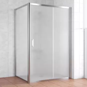 Душевой уголок Vegas Glass ZP+ZPV 140*80 08 10 профиль глянцевый хром, стекло сатин