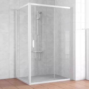 Душевой уголок Vegas Glass ZP+ZPV 140*80 01 01 профиль белый, стекло прозрачное