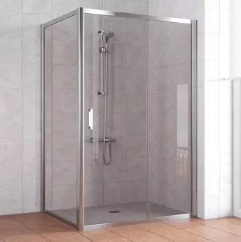 Душевой уголок Vegas Glass ZP+ZPV 140*90 08 05 профиль глянцевый хром, стекло бронза