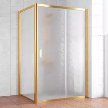 Душевой уголок Vegas Glass ZP+ZPV 140*80 09 02 профиль золото, стекло шиншилла