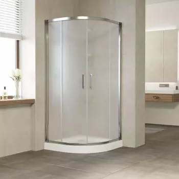 Душевой уголок Vegas Glass ZS 100 08 10 профиль глянцевый хром, стекло сатин