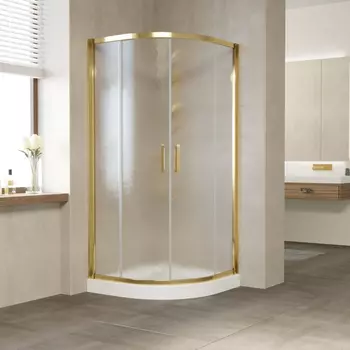 Душевой уголок Vegas Glass ZS 100 09 02 профиль золото, стекло шиншилла