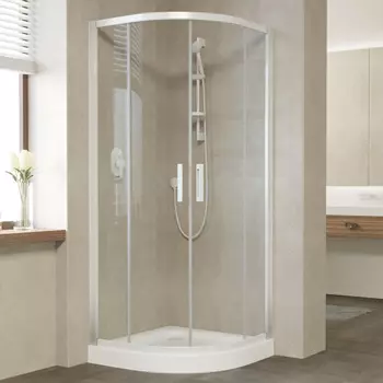 Душевой уголок Vegas Glass ZS 80 01 01 профиль белый, стекло прозрачное