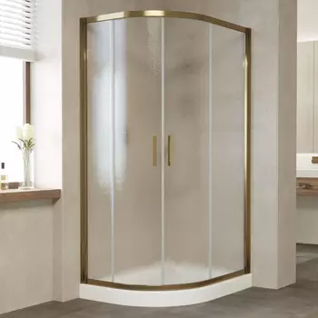 Душевой уголок Vegas Glass ZS-F 100*90 05 02 профиль бронза, стекло шиншилла