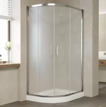 Душевой уголок Vegas Glass ZS-F 100*90 08 10 профиль глянцевый хром, стекло сатин