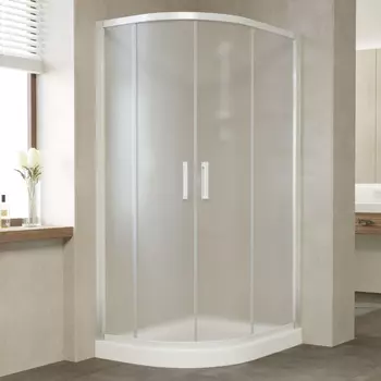 Душевой уголок Vegas Glass ZS-F 100*90 01 10 профиль белый, стекло сатин